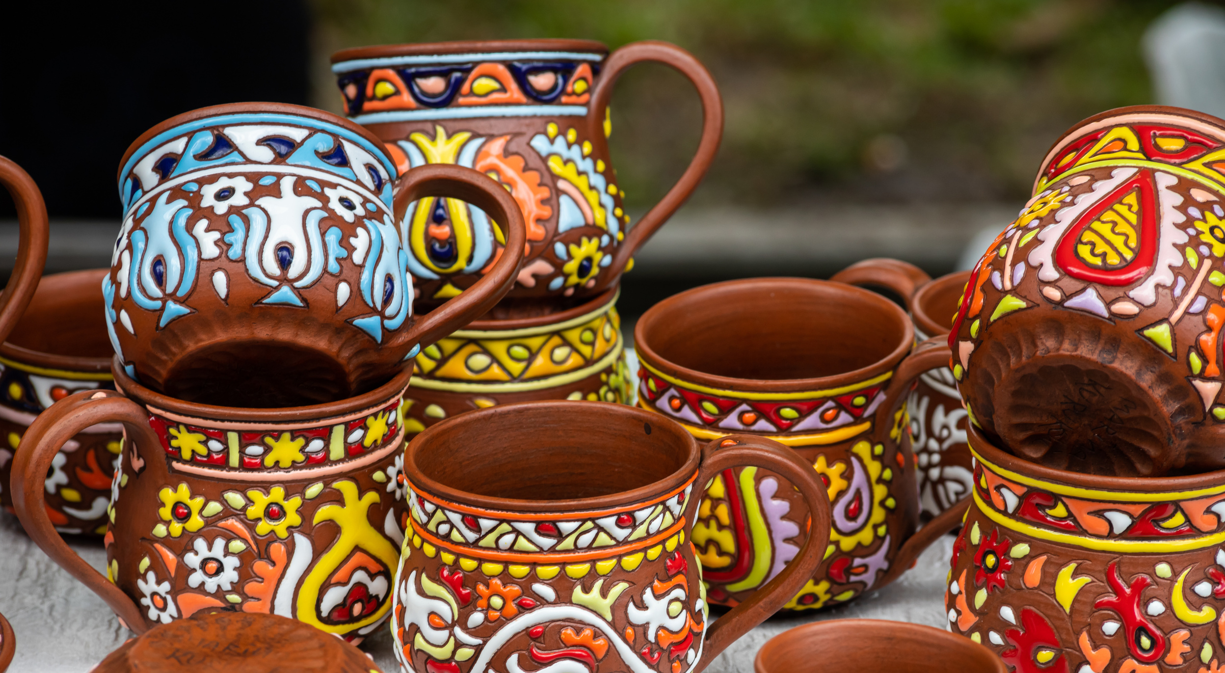 Traditional Homemade Ceramic Pots on Traditional Crafts Fair